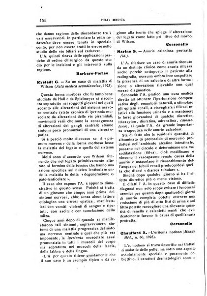 Folia medica periodico trimensile di patologia e clinica medica