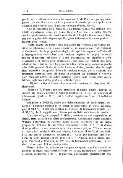 Folia medica periodico trimensile di patologia e clinica medica