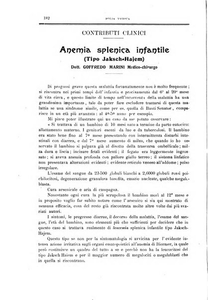 Folia medica periodico trimensile di patologia e clinica medica