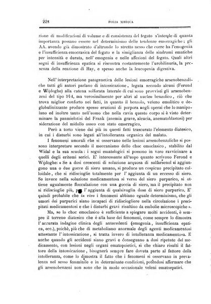 Folia medica periodico trimensile di patologia e clinica medica