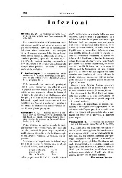 Folia medica periodico trimensile di patologia e clinica medica