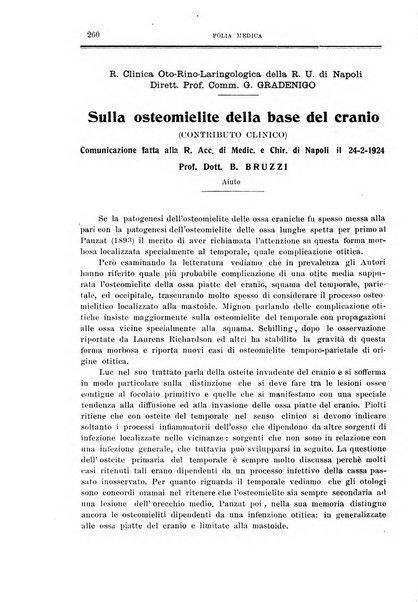 Folia medica periodico trimensile di patologia e clinica medica