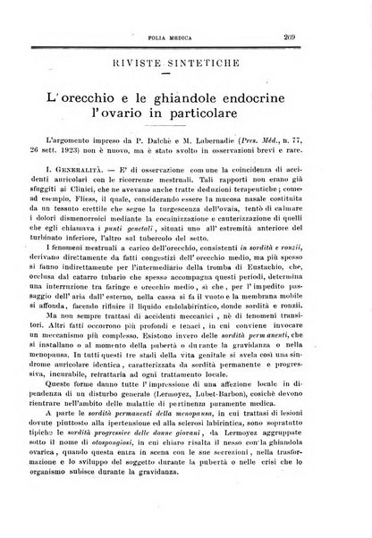 Folia medica periodico trimensile di patologia e clinica medica