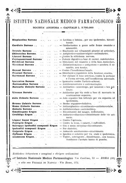 Folia medica periodico trimensile di patologia e clinica medica