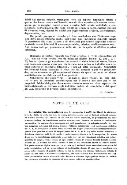 Folia medica periodico trimensile di patologia e clinica medica