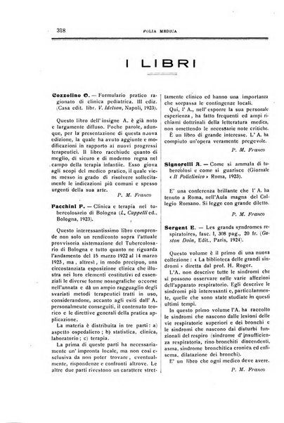 Folia medica periodico trimensile di patologia e clinica medica