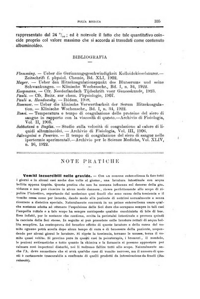 Folia medica periodico trimensile di patologia e clinica medica