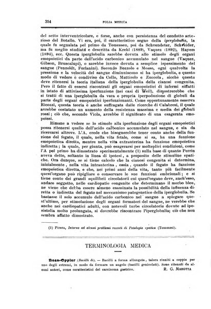 Folia medica periodico trimensile di patologia e clinica medica