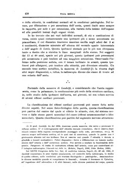 Folia medica periodico trimensile di patologia e clinica medica