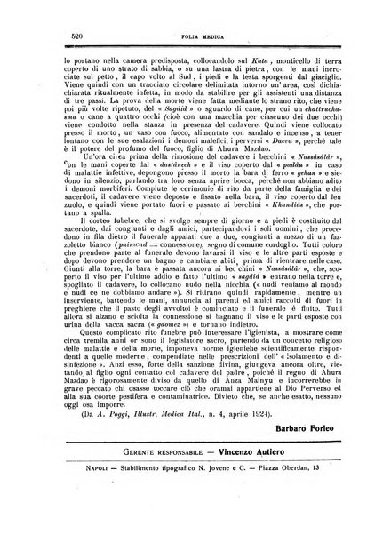 Folia medica periodico trimensile di patologia e clinica medica