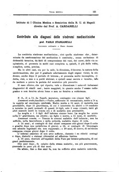 Folia medica periodico trimensile di patologia e clinica medica