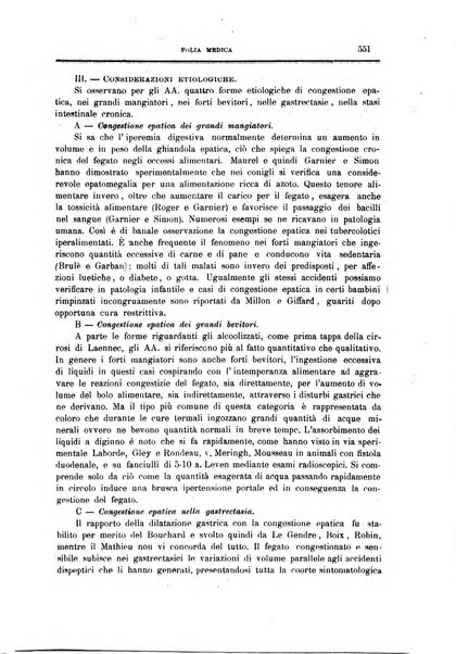 Folia medica periodico trimensile di patologia e clinica medica