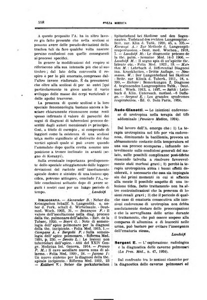 Folia medica periodico trimensile di patologia e clinica medica