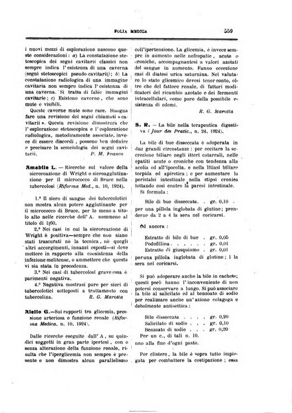 Folia medica periodico trimensile di patologia e clinica medica