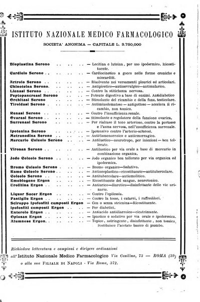 Folia medica periodico trimensile di patologia e clinica medica