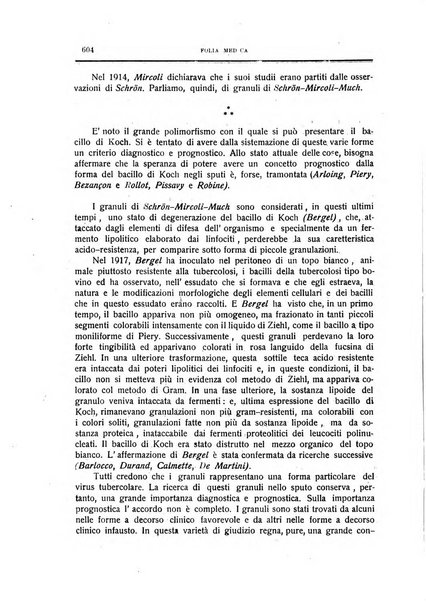 Folia medica periodico trimensile di patologia e clinica medica