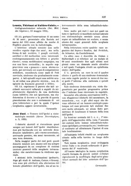 Folia medica periodico trimensile di patologia e clinica medica