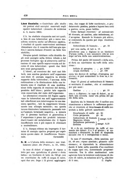 Folia medica periodico trimensile di patologia e clinica medica