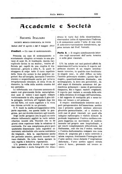 Folia medica periodico trimensile di patologia e clinica medica