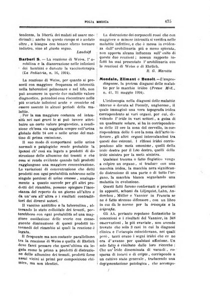 Folia medica periodico trimensile di patologia e clinica medica