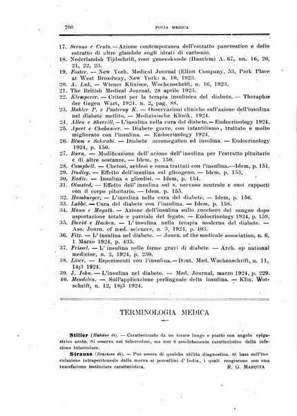 Folia medica periodico trimensile di patologia e clinica medica