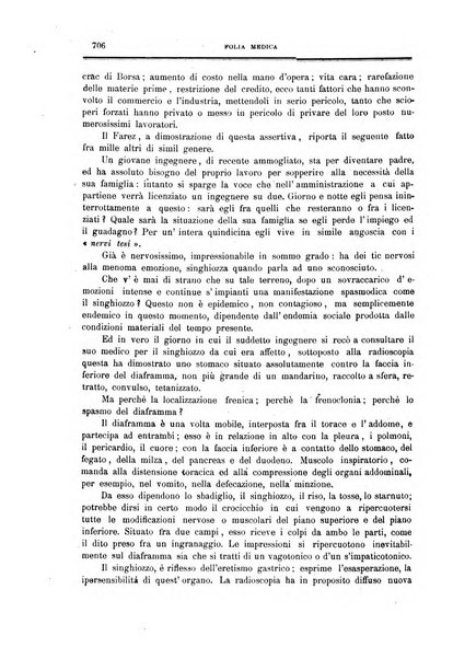 Folia medica periodico trimensile di patologia e clinica medica