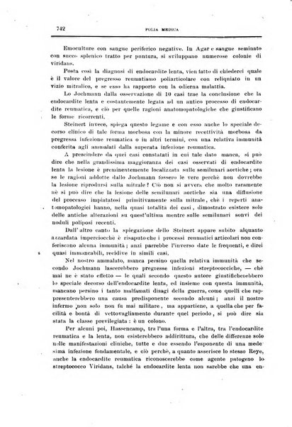 Folia medica periodico trimensile di patologia e clinica medica