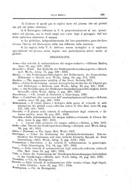 Folia medica periodico trimensile di patologia e clinica medica