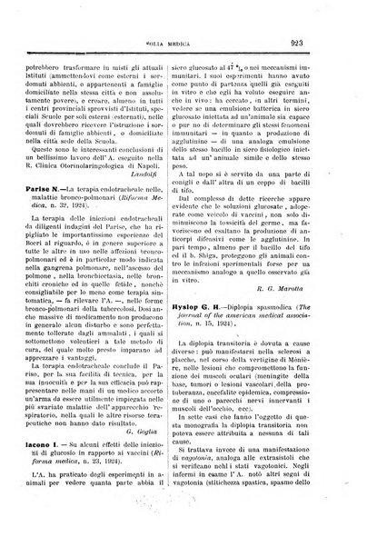 Folia medica periodico trimensile di patologia e clinica medica