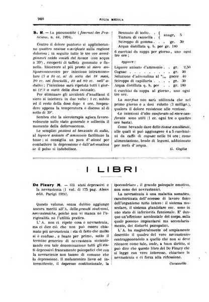 Folia medica periodico trimensile di patologia e clinica medica