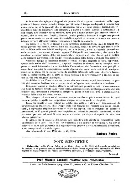 Folia medica periodico trimensile di patologia e clinica medica