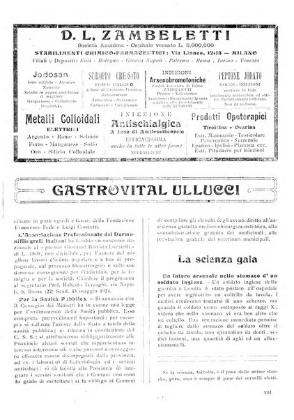 Folia medica periodico trimensile di patologia e clinica medica