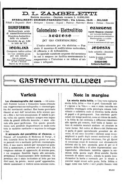 Folia medica periodico trimensile di patologia e clinica medica