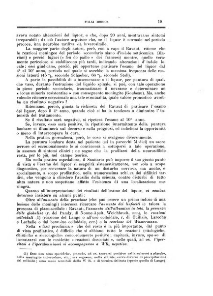 Folia medica periodico trimensile di patologia e clinica medica