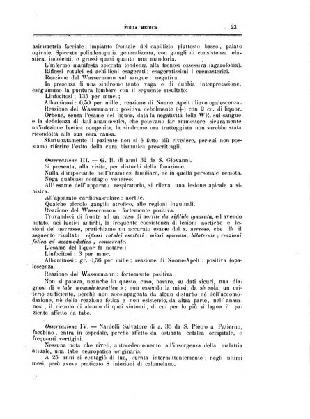 Folia medica periodico trimensile di patologia e clinica medica