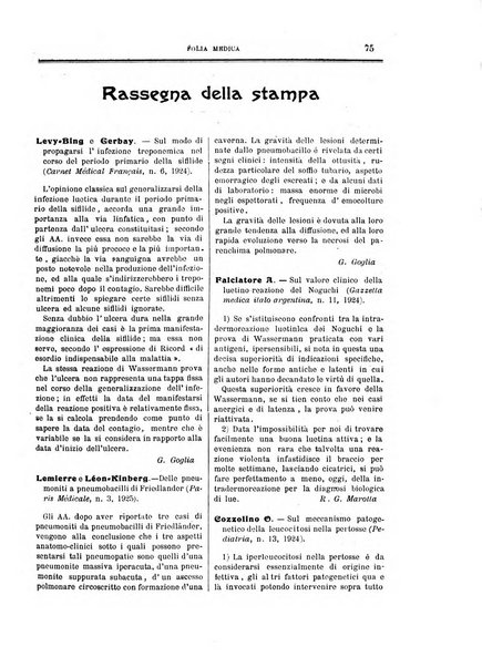 Folia medica periodico trimensile di patologia e clinica medica