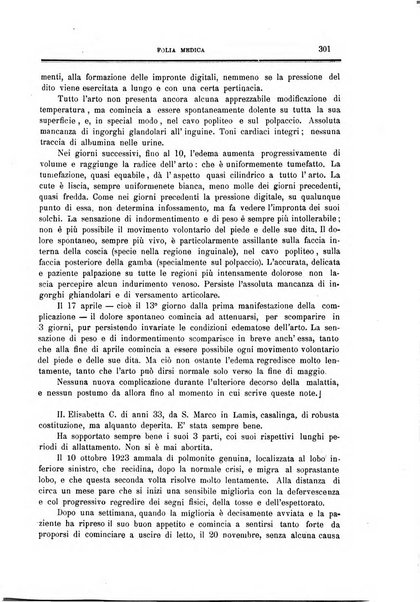 Folia medica periodico trimensile di patologia e clinica medica