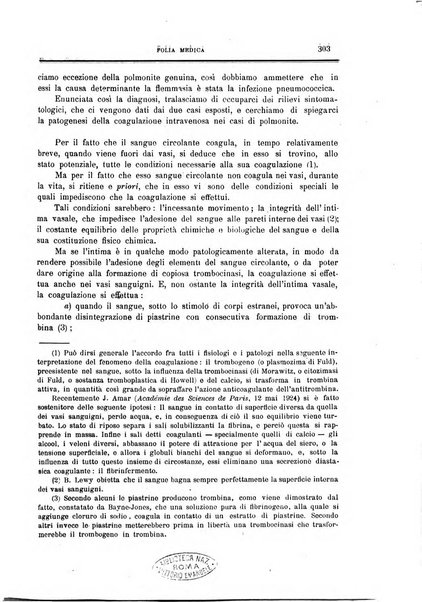 Folia medica periodico trimensile di patologia e clinica medica