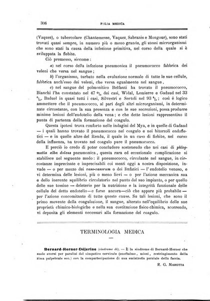 Folia medica periodico trimensile di patologia e clinica medica