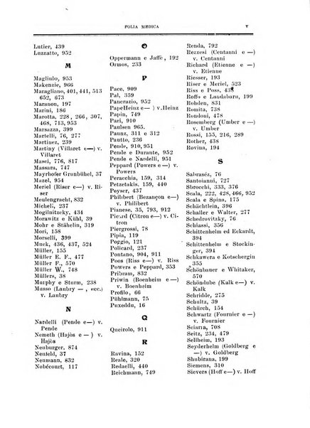 Folia medica periodico trimensile di patologia e clinica medica