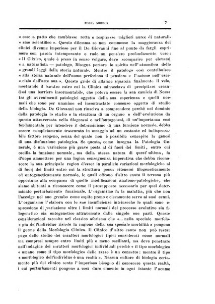 Folia medica periodico trimensile di patologia e clinica medica