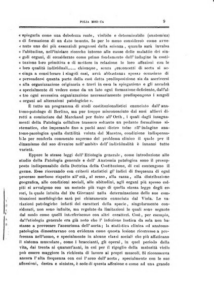 Folia medica periodico trimensile di patologia e clinica medica