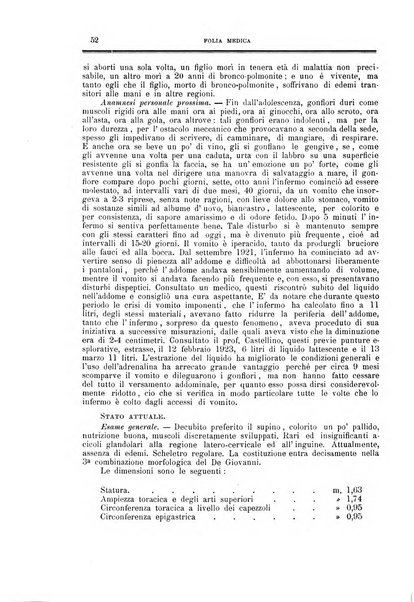 Folia medica periodico trimensile di patologia e clinica medica