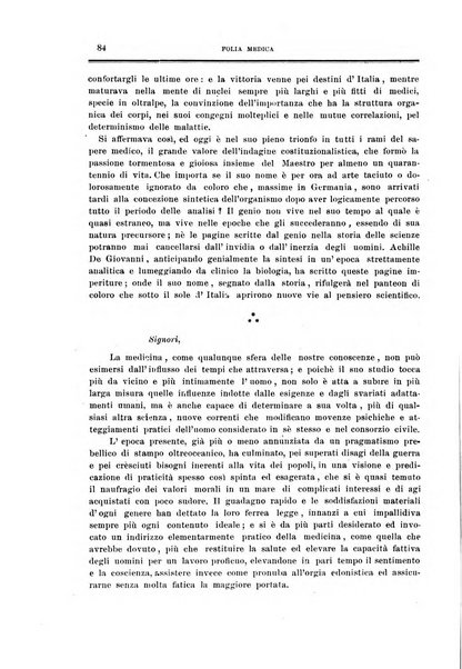 Folia medica periodico trimensile di patologia e clinica medica