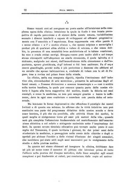 Folia medica periodico trimensile di patologia e clinica medica