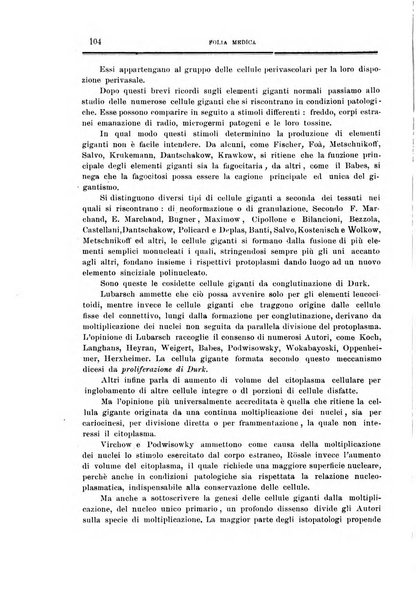 Folia medica periodico trimensile di patologia e clinica medica