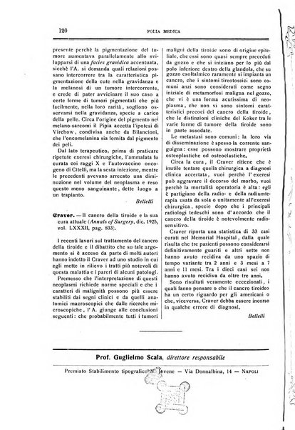 Folia medica periodico trimensile di patologia e clinica medica