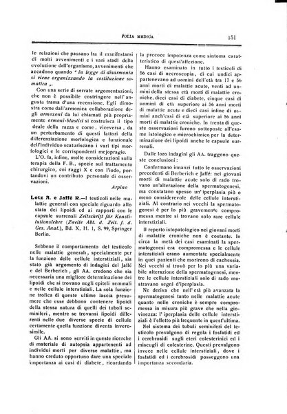 Folia medica periodico trimensile di patologia e clinica medica