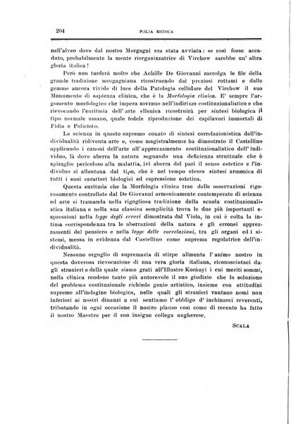 Folia medica periodico trimensile di patologia e clinica medica