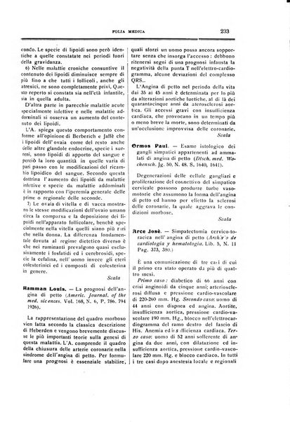 Folia medica periodico trimensile di patologia e clinica medica